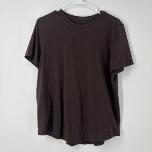 Lululemon All Yours Cotton Tee Brown Womens Size 6 *See measurements*